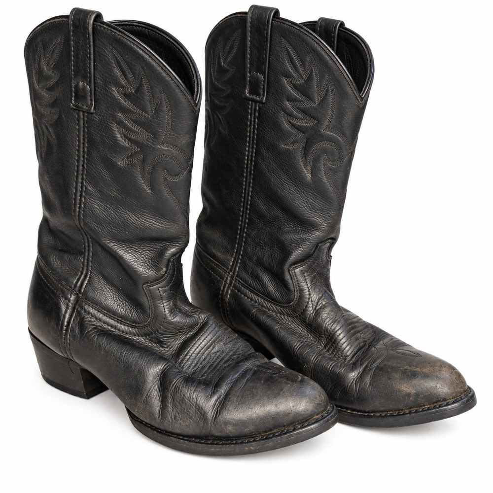Dingo Men's 11 EW Black Leather Cowboy Boots Western Rodeo Y2K Extra Wide